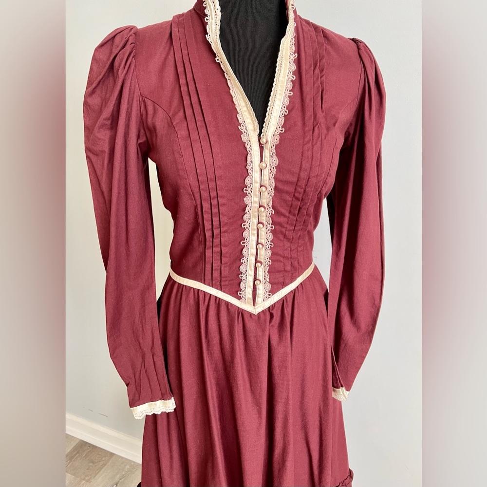 Vintage 1970s Gunne Sax by Jessica San Francisco Victorian Prairie Dress size 9 - Picture 2 of 9